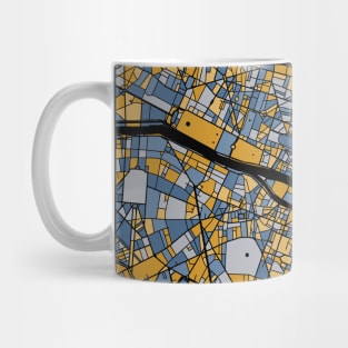 Paris Map Pattern in Blue & Gold Mug